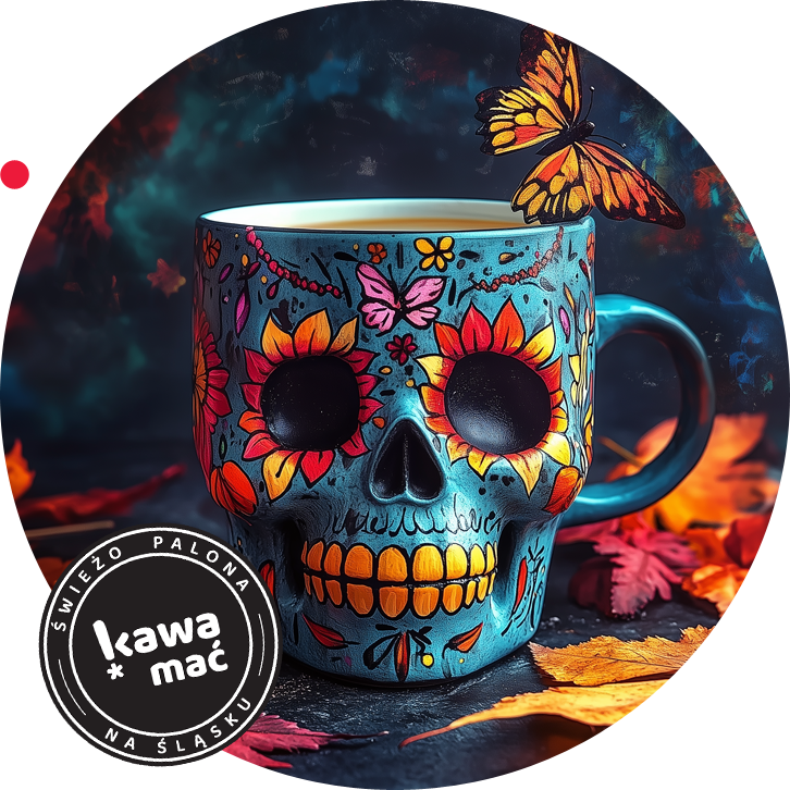 filiżanka w stylu santa muerte
